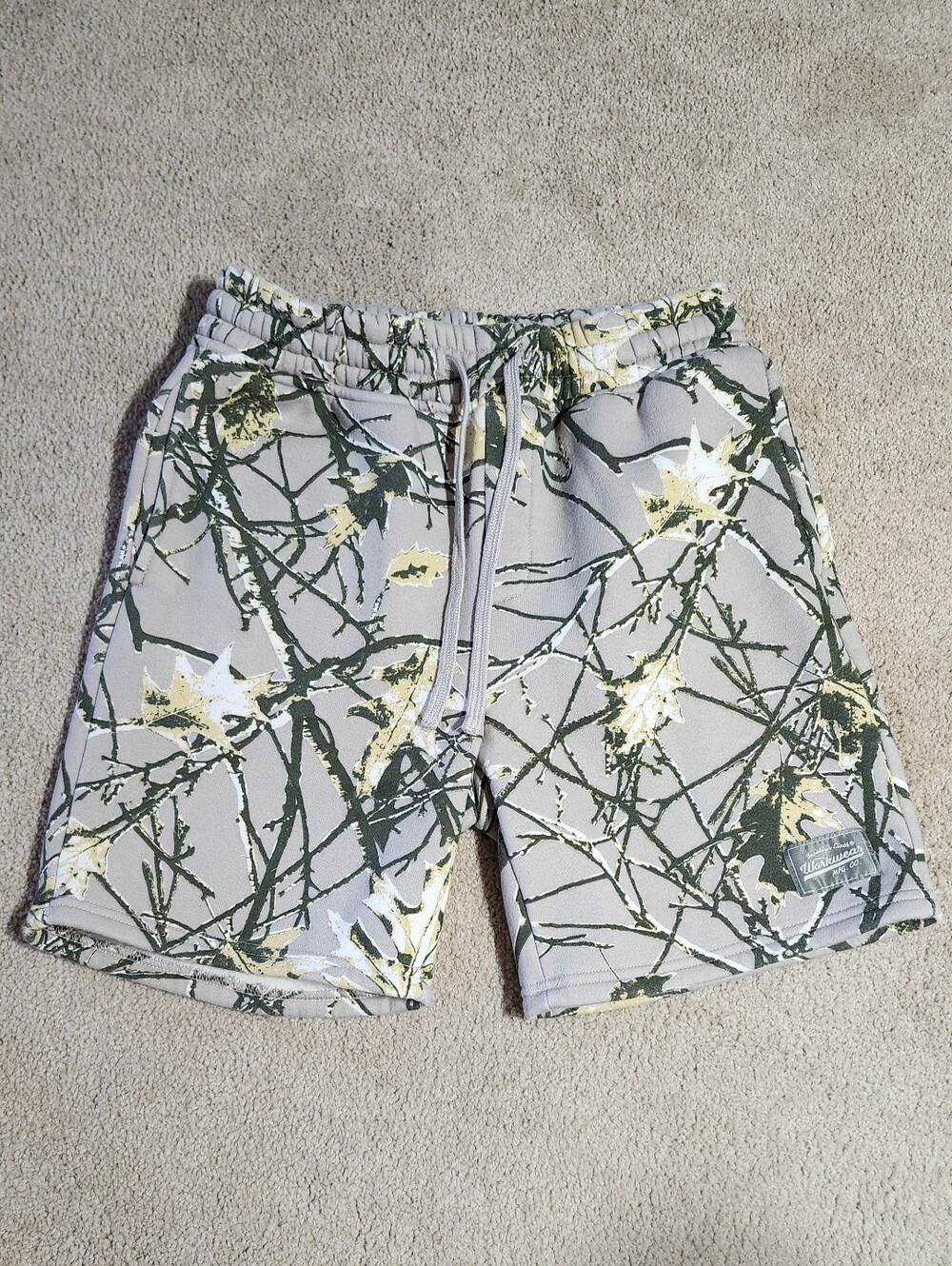 Brooklyn Cloth Utility Shorts Men's S Multicolor Camo Fleece Lined Drawstring